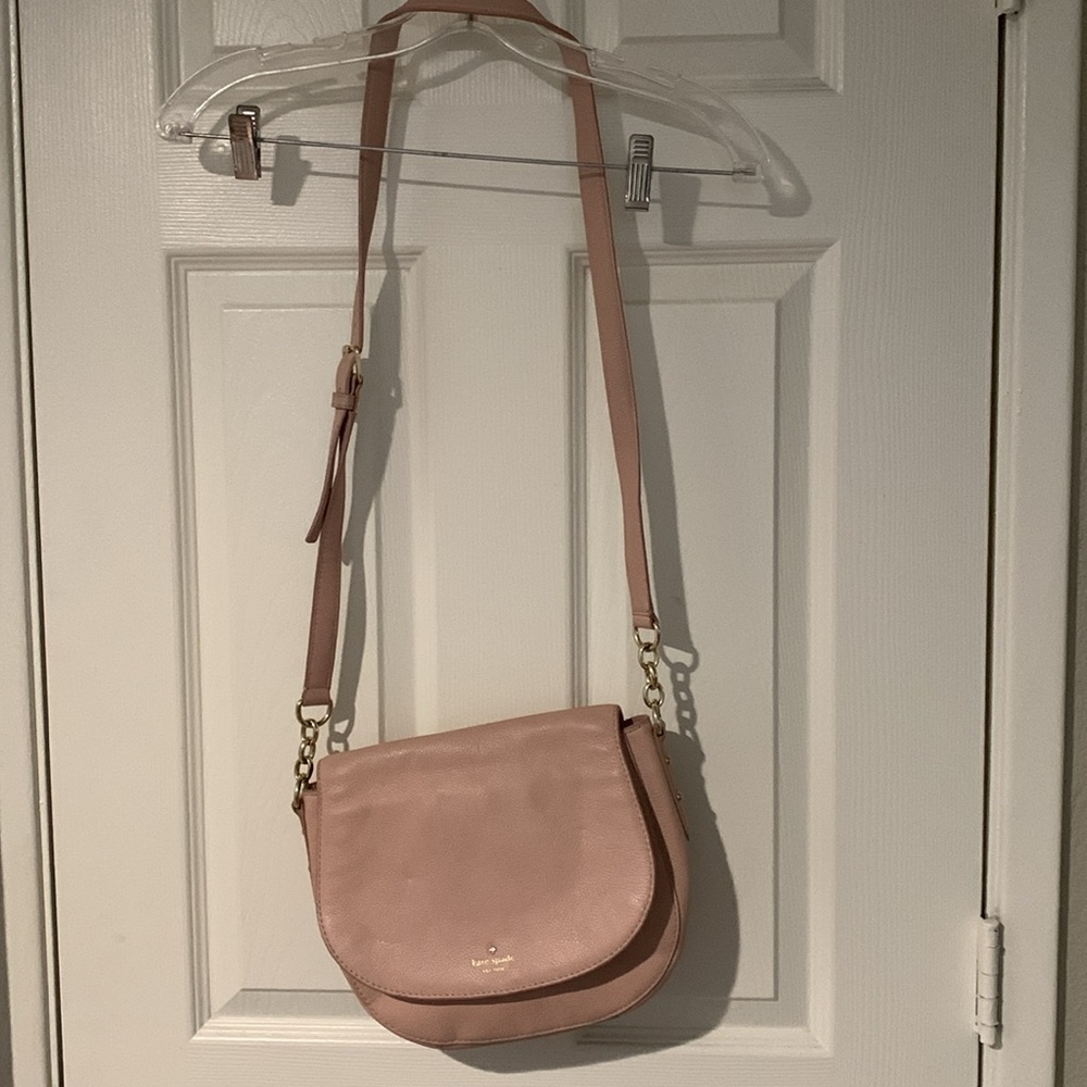 Kate Spade genuine leather pink crossbody flap bag